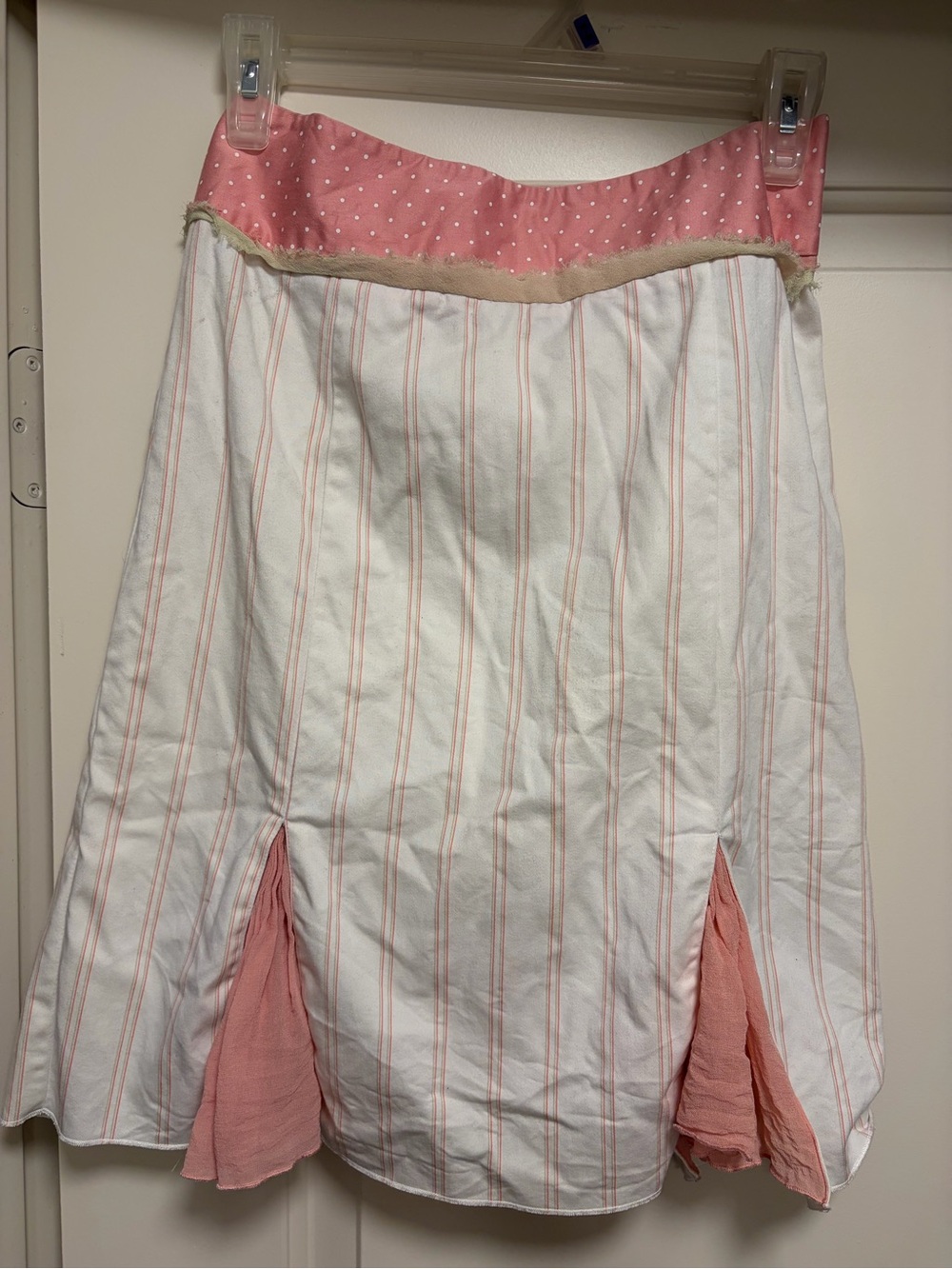 Women's Pink & White Striped A-Line Skirt